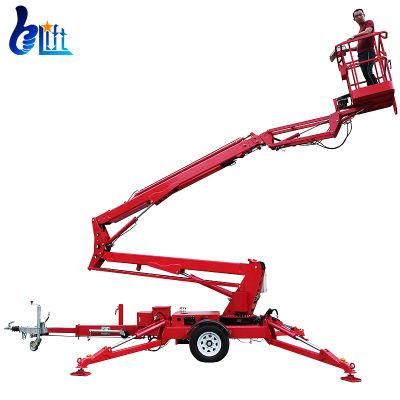 18m Load 200kg Boob Lift Bra Trailer Sky Tower Electric Platform Towable Boom Articulated Lift
