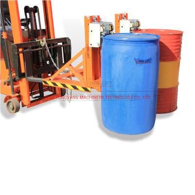 Heavy Duty Forklift Mounted Drum Handlers Double Eager Grip Type Forklift Mounted Drum Handler Capacity 360kgx2
