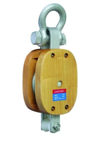 Us Type Regular Single Sheave Wood Block with Shackle