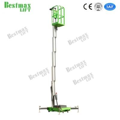 10m Aluminum Alloy Aerial Work Platform Single Mast Vertical Lift