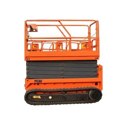 12m 320 Kg Self Moving Track Crawler Scissor Work Platform Lifts on Tracks
