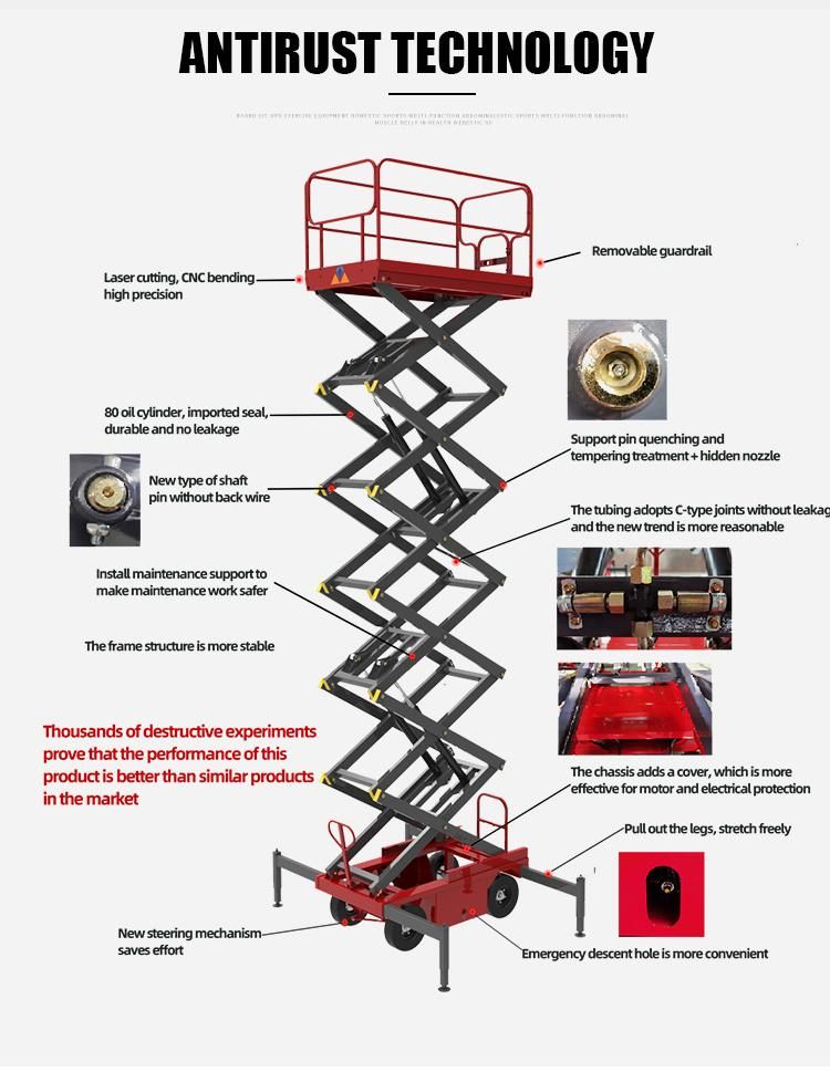 6m 8m 12m 14m 16m 18m Mobile Trailer Mounted Electric Hydraulic Man Scissor Lift Aerial Working Lift