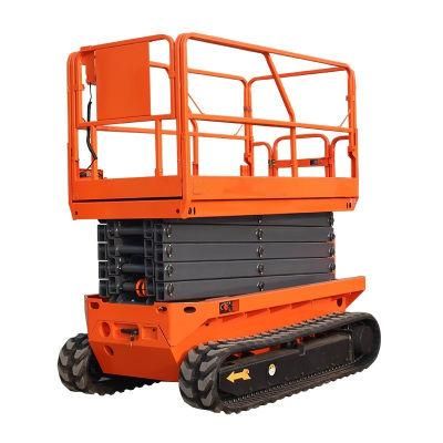 Nationally Recognized Electric Scissor Lift Self-Propelled Rough Terrain Crawler 6-12m Lift Height