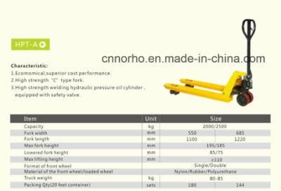 2t Hand Truck/Pallet Jack/Hydraulic Mechanical Jacks