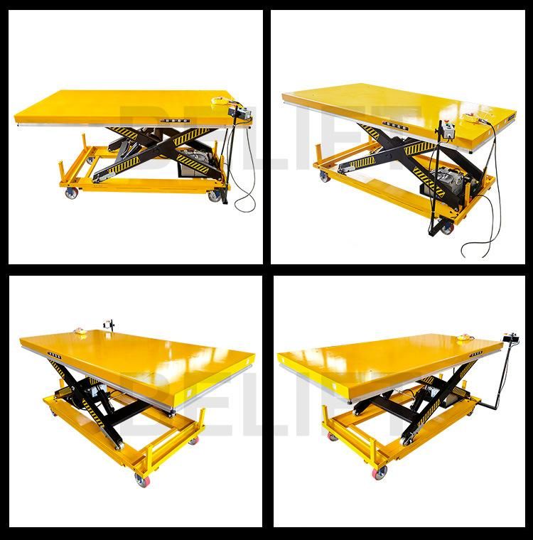 Workshop 1000kg 2m Lift Machines Small Lifts Scissor Electric Lift with Wheels