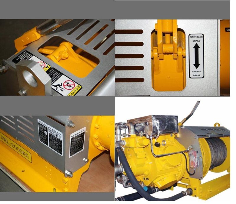 Pneumatic Umbilical Air and Electric Winch with Piston Motor, Automatic Brake