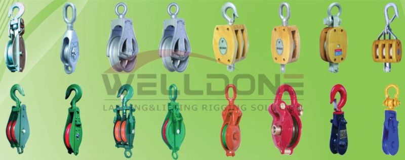 Zinc Alloy Mini Pulley-Double Sheave with Swivel Eye