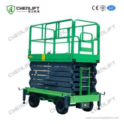 11m Lift Height Manual Pushing Scissor Lift with Ce