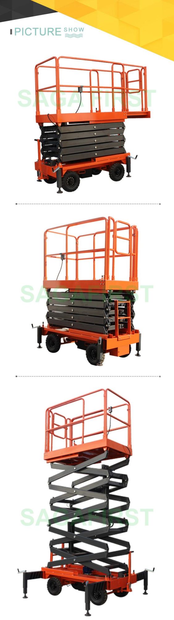 10m 500kg Capacity Hydraulic Platform Electric Mobile Scissor Lift