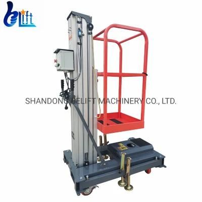 150kg Aerial Work Platforms Single Mast Aluminum Man Lift