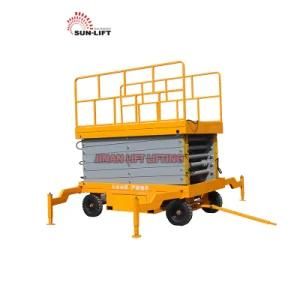 10m 12m Mobile Hydraulic Scissor Lift Mobile Hydraulic Vertical Platform Lift with Ce