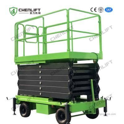 12m Manual Pushing Scissor Lift for Work at Height with 1t Capacity (MK1200T)