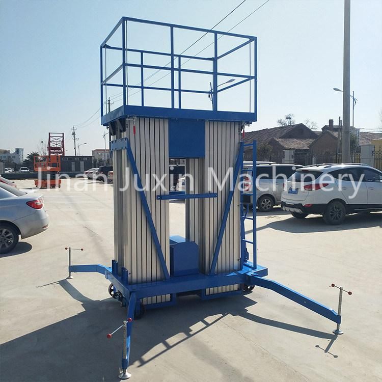 6m 8m 10m 12m 14m Double Mast Aluminium Lift Platform for Working at Heights