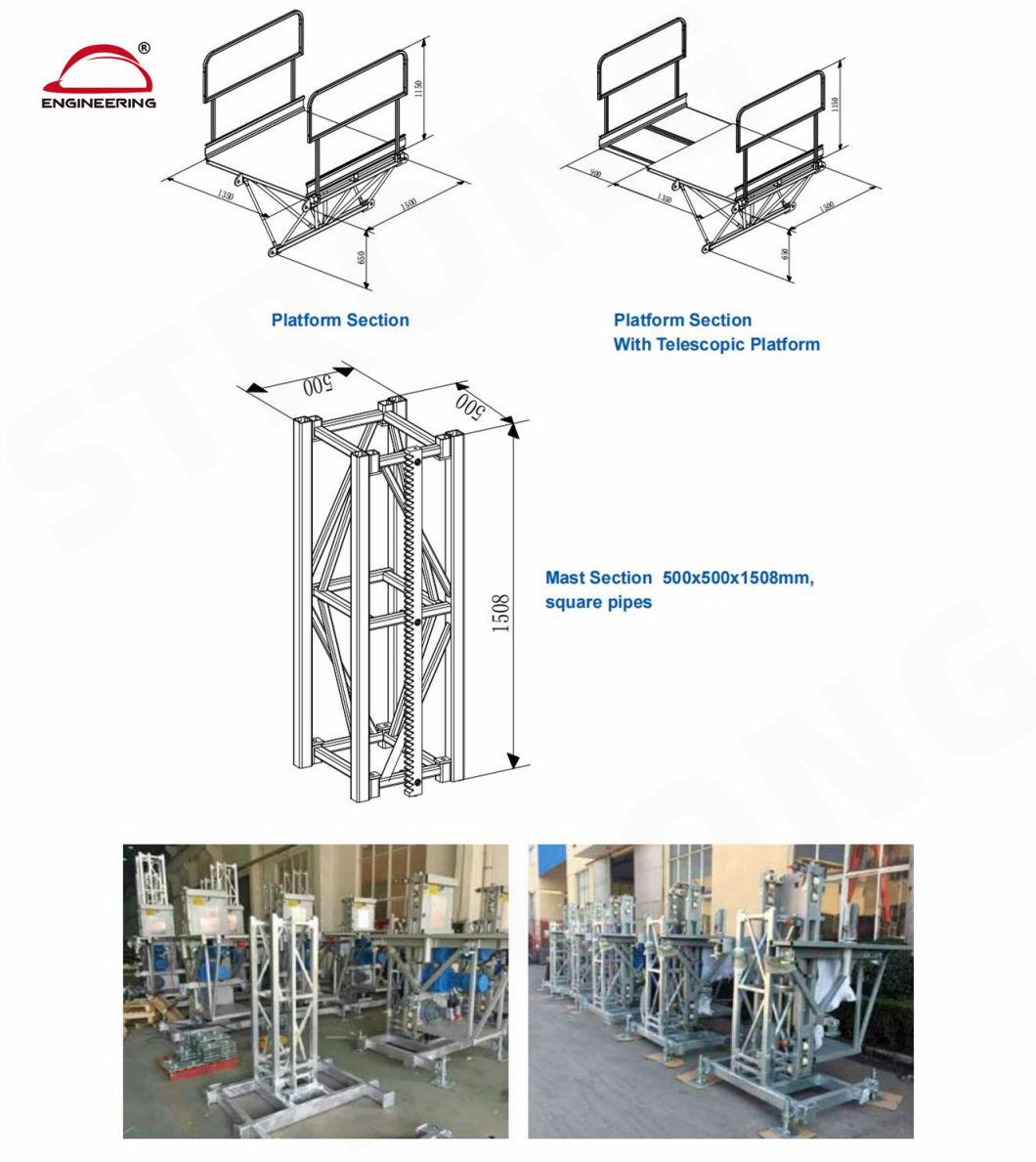 Hot Sale Multi Functional Motorized Tower Climbing Scaffolding Electric Mast Climber Work Platform