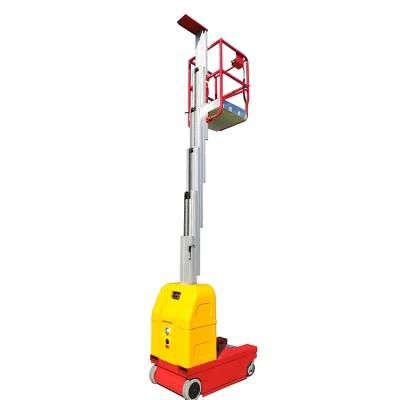 Self Propelled Vertical Lift 125kg Capacity Electric Single Mast Manlift