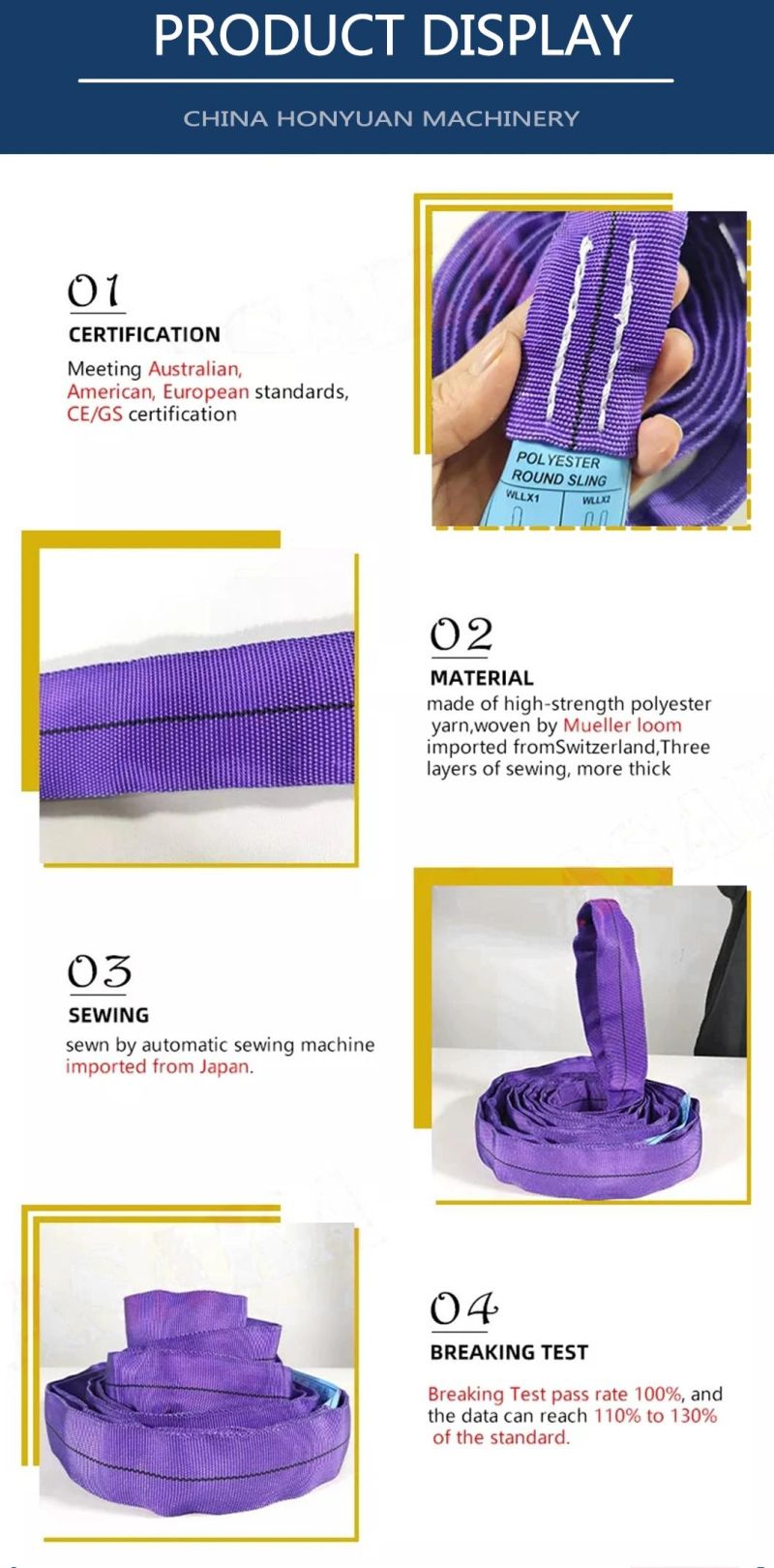 Webbing Sling Belt CE Certified by Yaletech Factory