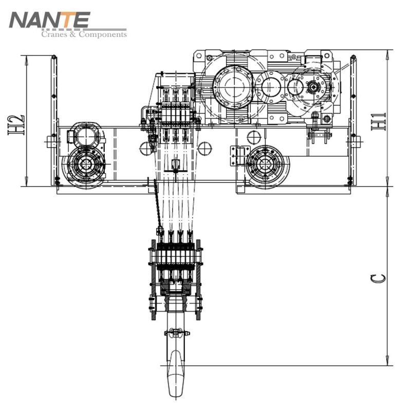 Fem Standard Double Girder Overhead Crane Nwa Open Winch for Crane