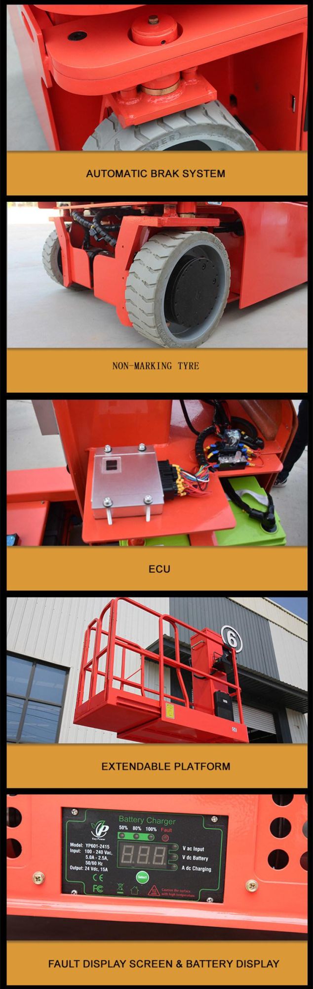 Low Cost Telescoping Lifts Producer Self Propelled Vertical Single Mast Electric Lifting Table
