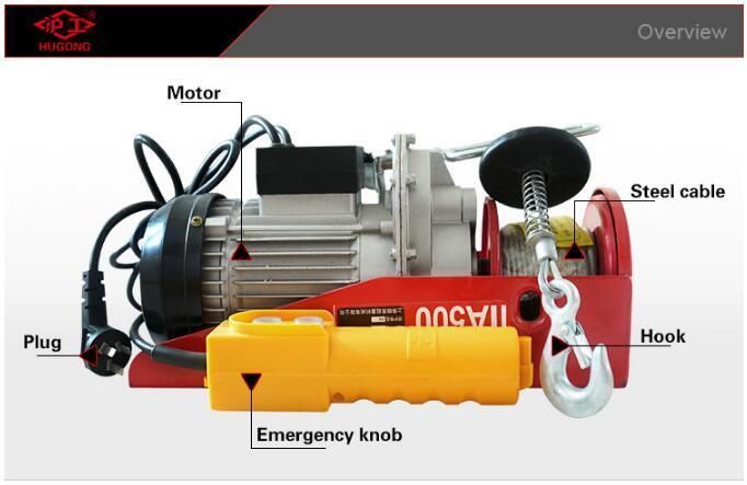 China Online Shopping PA Single-Hook Construction Winch Mini Hoist Crane