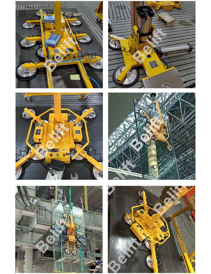 400-1200kg Battery Power Glass Suction Cup 360° Manual Rotate