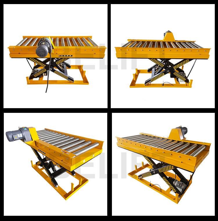 Electric Scissor Lift Roller Hydraulic Lifting Platform Lift Machine Use in Warehouse