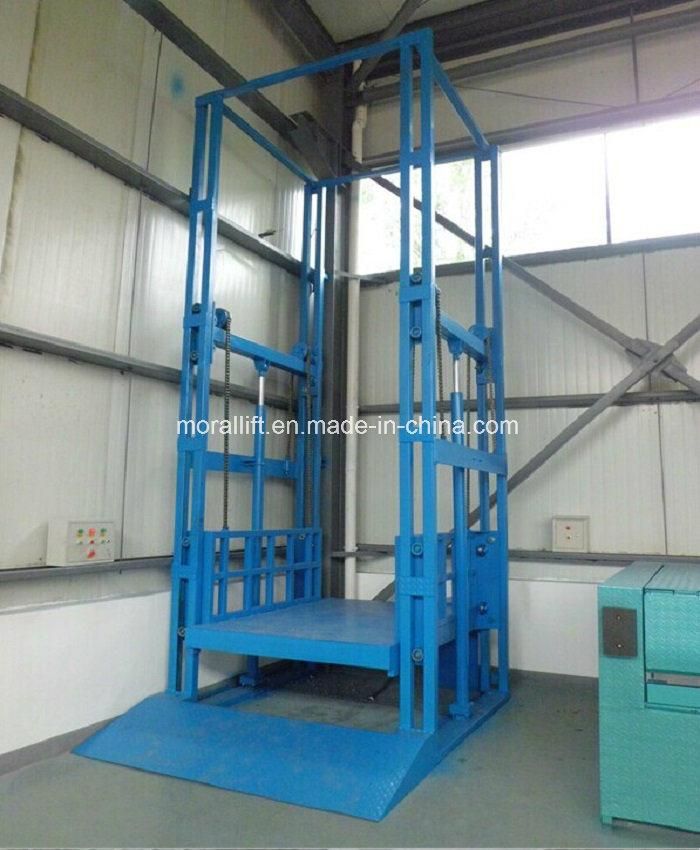 Vertical Guide Rail Hydraulic Used Supermarket Cargo Elevator