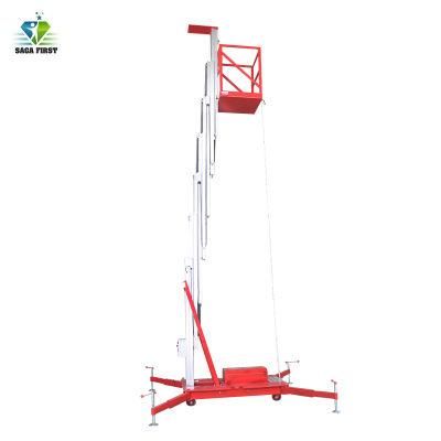 Sagafirst High Quality Standard Single Mast Lifting Aluminum Platform Trailers with Hydraulic Single Person Lift