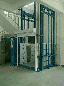 Cargo Lift Industrial Warehouse Mezzanine Hydraulic Vertical Guide Rail Cargo Lift Freight Elevator