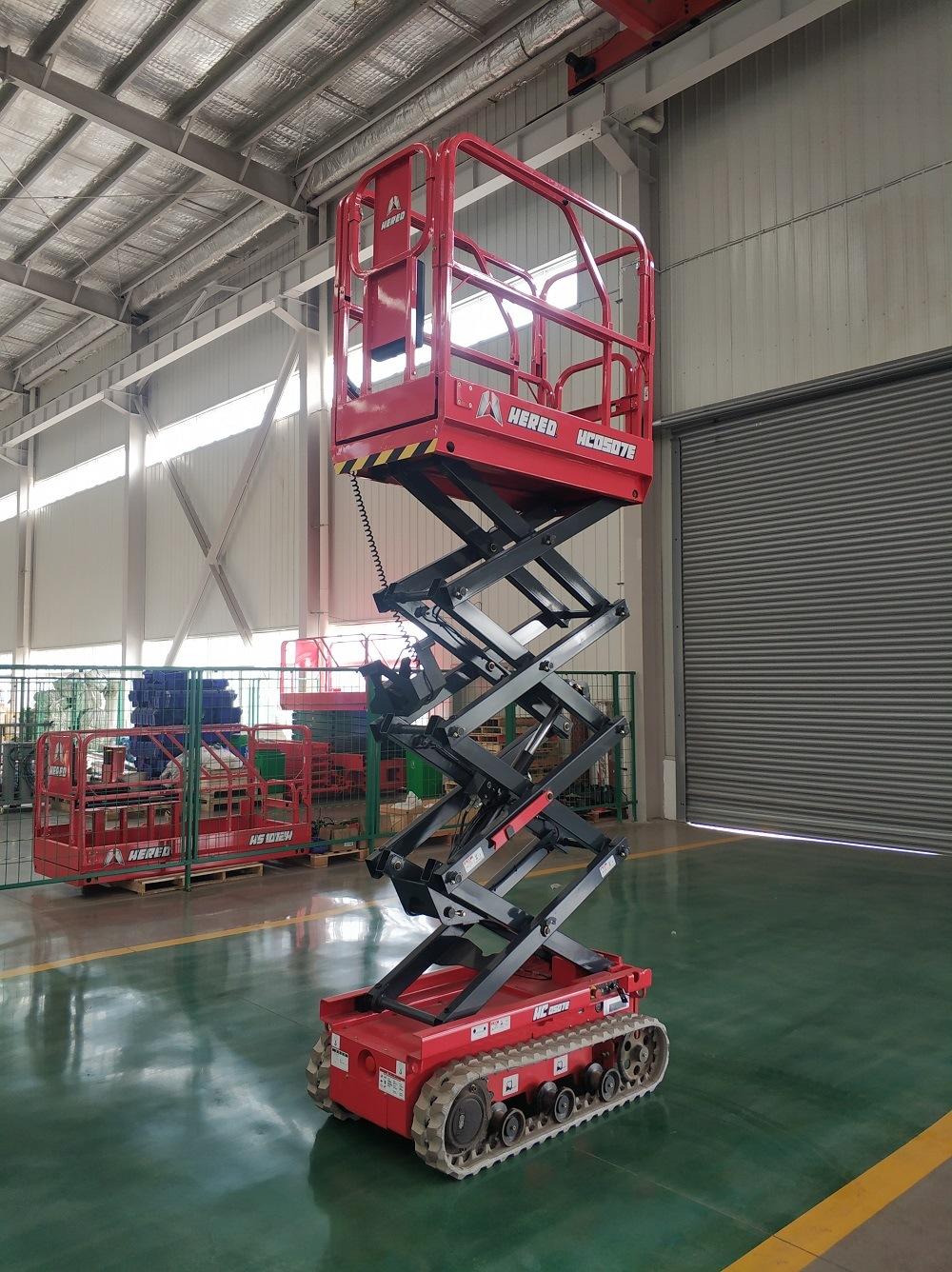 Hered Brand Hc0507e 4m 5m in House Mini Electric Hydraulic Scissors Crawler Lift Type Scissor Lift Man Lift Aerial Work Platforms