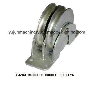 Electric Galvanized Cast Steel Double Sheave Mounted Pulley