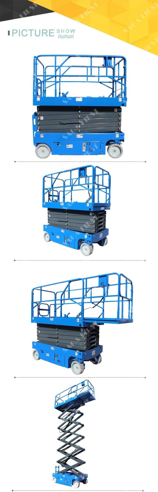 500kg Self Propelled Hydraulic Platform Lift Scissor Lift