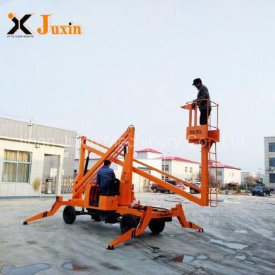 Diesel Moving Boom Lift Work Platform Manlift with Support Legs for Road Maintenance