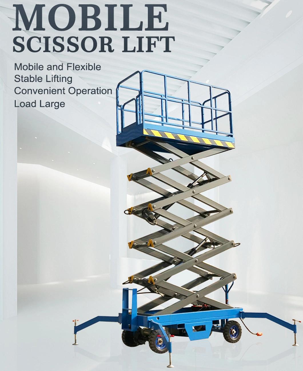 6m-16m Mobile Electric Portable Platform Hydraulic Scissor Lift for Indoor