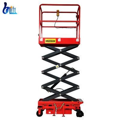 Supermarket Semi-Electric Mini Scissor Motor Lift with 3m 4m Lifting Height