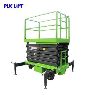 Mobile Scissor Lift Platform Indoor Outdoor 10 M Hydraulic Aerial Work Lift