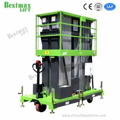 Me Series Quadruple Mast Manual Pushing Vertical Lift with 14m Platform Height