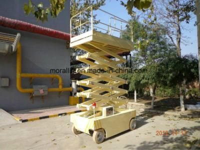 Electric mobile scissor work platform for high place