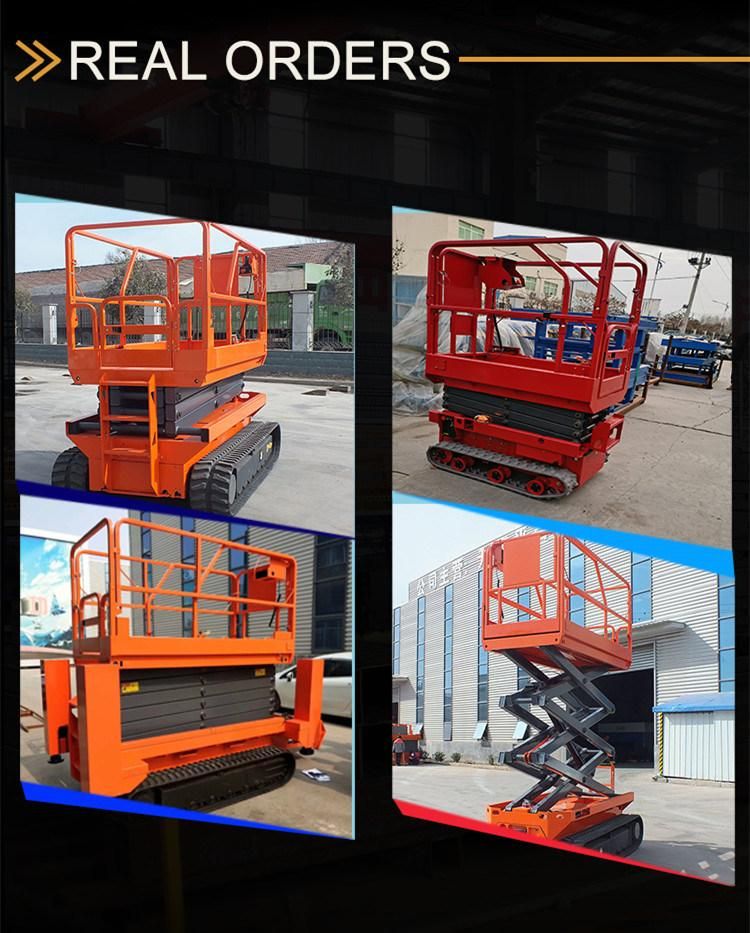 Platform Height Max 12 M Crawler Hydraulic Self Propelled Electric Driven Lifting Types Cylinders Lift