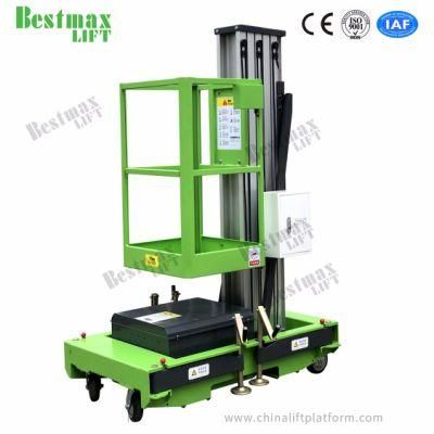 11m Working Height Single Mast Semi Electric Lifting Equipment for European Market