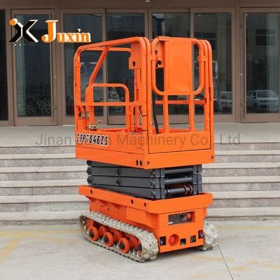 Mini Small 4.5m Electric Self Propelled Battery Power Track Crawler Scissor Lift