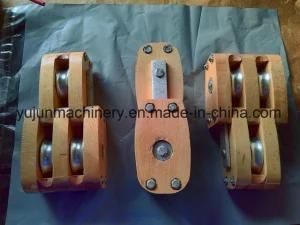 Double Sheave or Triple Sheave Wooden Snatch Block for Hemp Rope