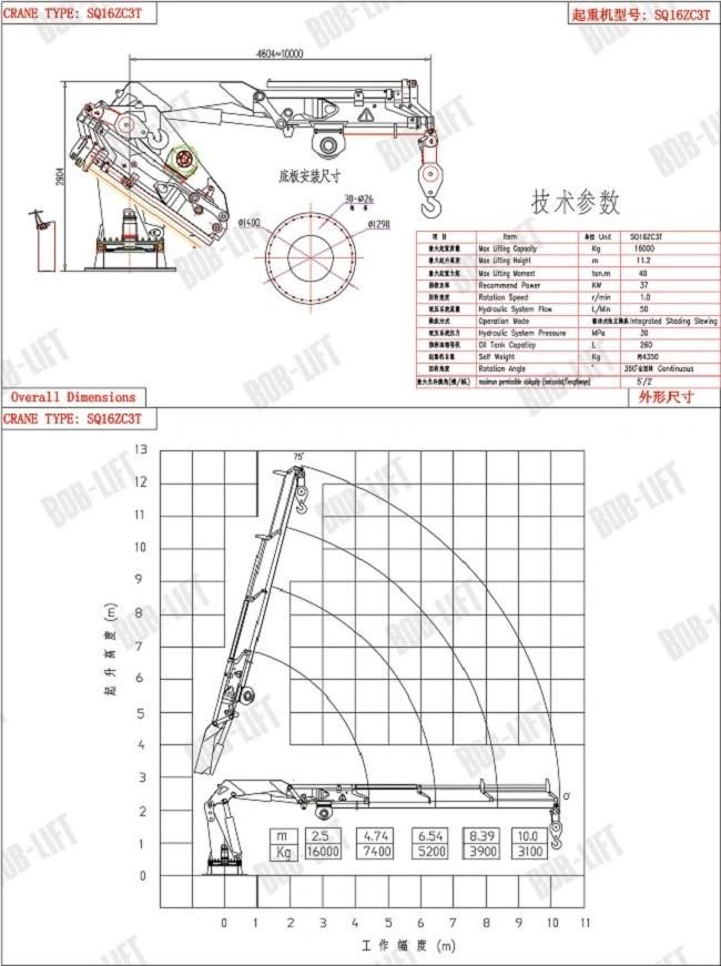 Folding Arm Marine Crane 3.1 Ton @ 10 Meter