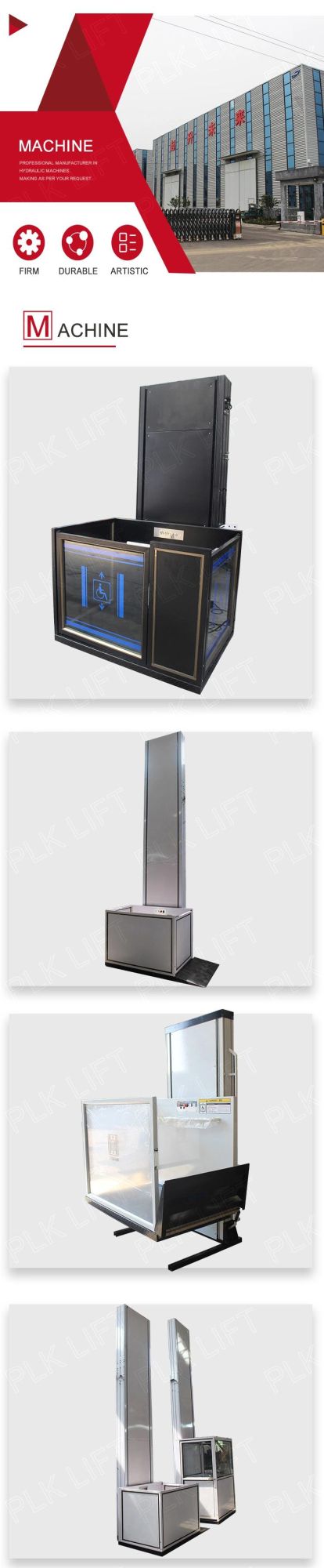 1m to 6m Electric Hydraulic Home Wheelchair Lift for Disabled