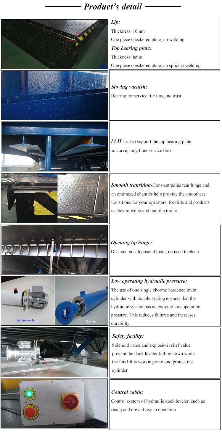 Loading Unloading Hydraulic Dock Ramp Leveler for Container