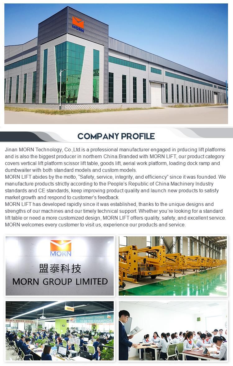 ISO 9001 Approved 8m Morn Towable Lifts for Sale Boom Lifter