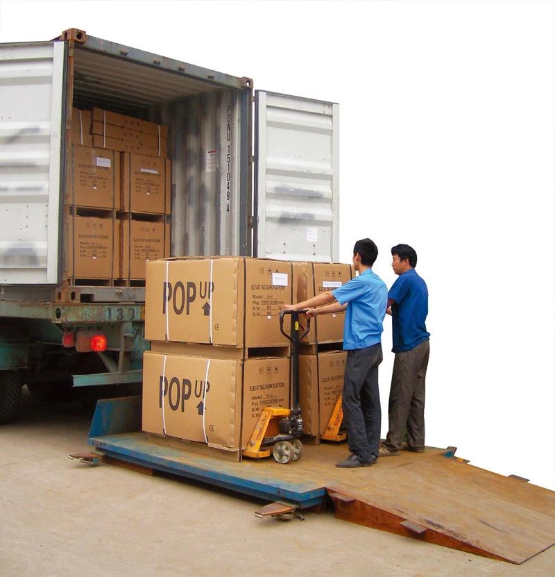 Lifting Platform for Loading and Unloading Goods Between Ground and Containers or Trucks