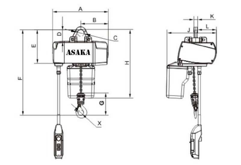 High Speed Heavy Duty Stage Electric Chain Hoist with CE Certification
