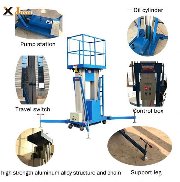 Double Mast Aluminum Alloy Lift Platform Telescopic Portable Man Lift