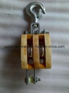 Wooden Pulley with Single/Double Sheave for Manila Rope