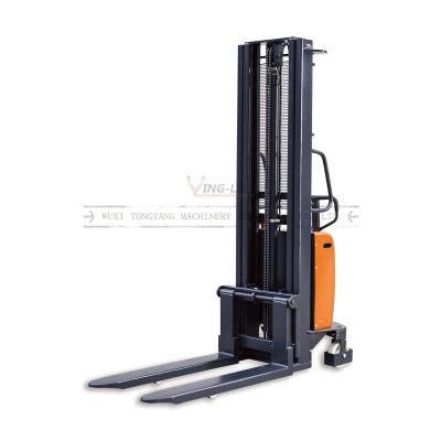 CE Approved 1. Ton/1.5ton Powered Semi Electric Hydraulic Pallet Stacker Truck Walk Type